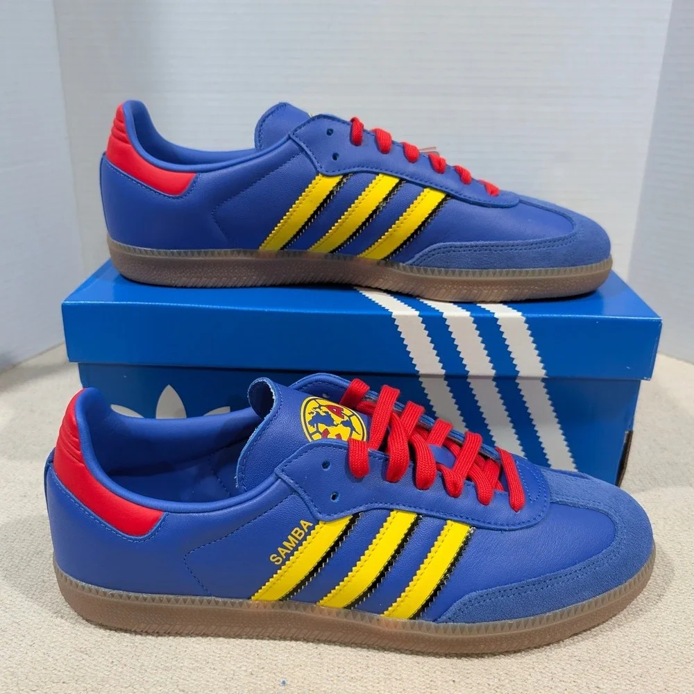 Adidas Samba Licensed Club America Blue Yellow Red Mens 11.5 KJ3531 Aguilas NIB